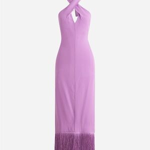 J. Crew Lavender Maxi Dress with Dark Hem